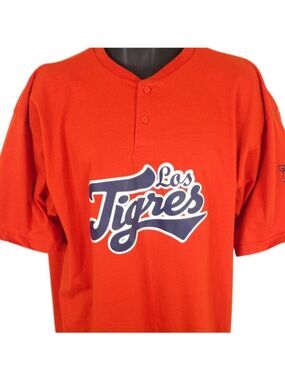Los Tigres Baseball T Shirt Mens Size 2XL Orange Tigers Jersey
